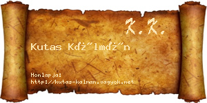 Kutas Kálmán névjegykártya